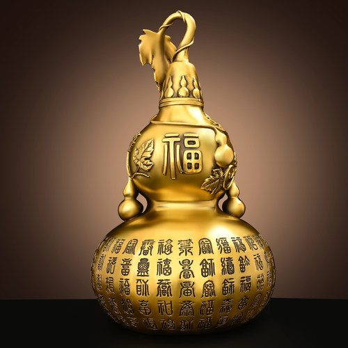 百福铜葫芦摆件开口客厅装饰品