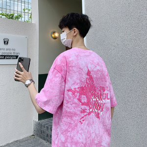 703-T209  夏季男士休闲短袖扎染T恤潮牌情侣半袖图片