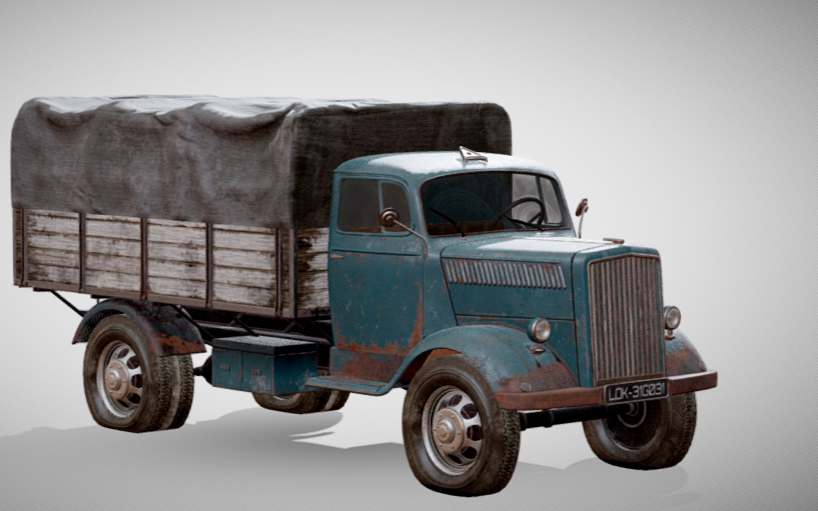 1/72 1/48 1/35 1/18 1/64 欧宝闪电卡车模型 打印树脂 电子图纸