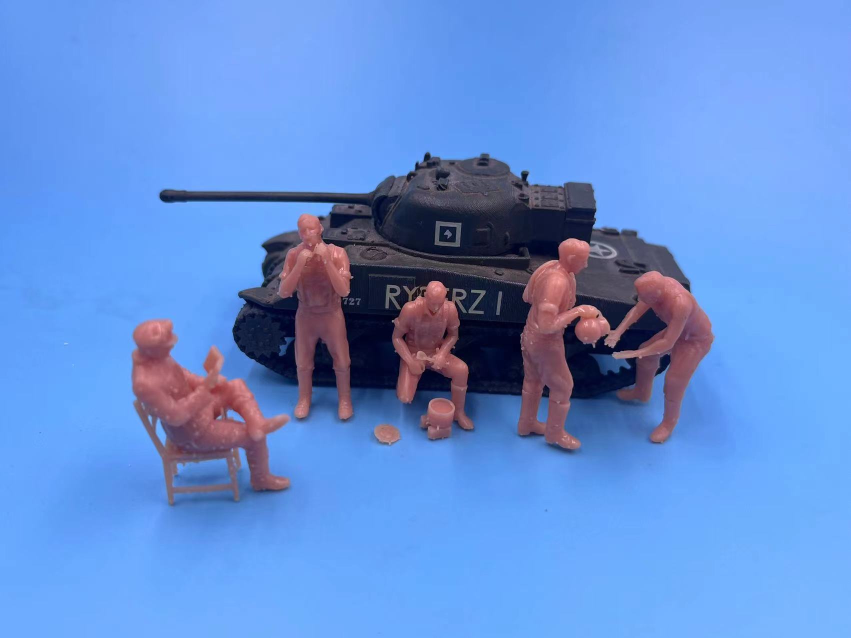 场景德国部队生活树脂模型