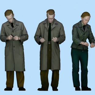 144 二战军事科研中心男女军事工程师树脂模型