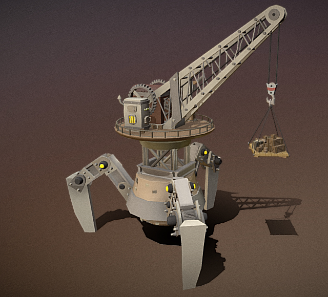 1/72 1/48 1/35 1/18 1/64蒸汽朋克起重机模型打印树脂电子图纸