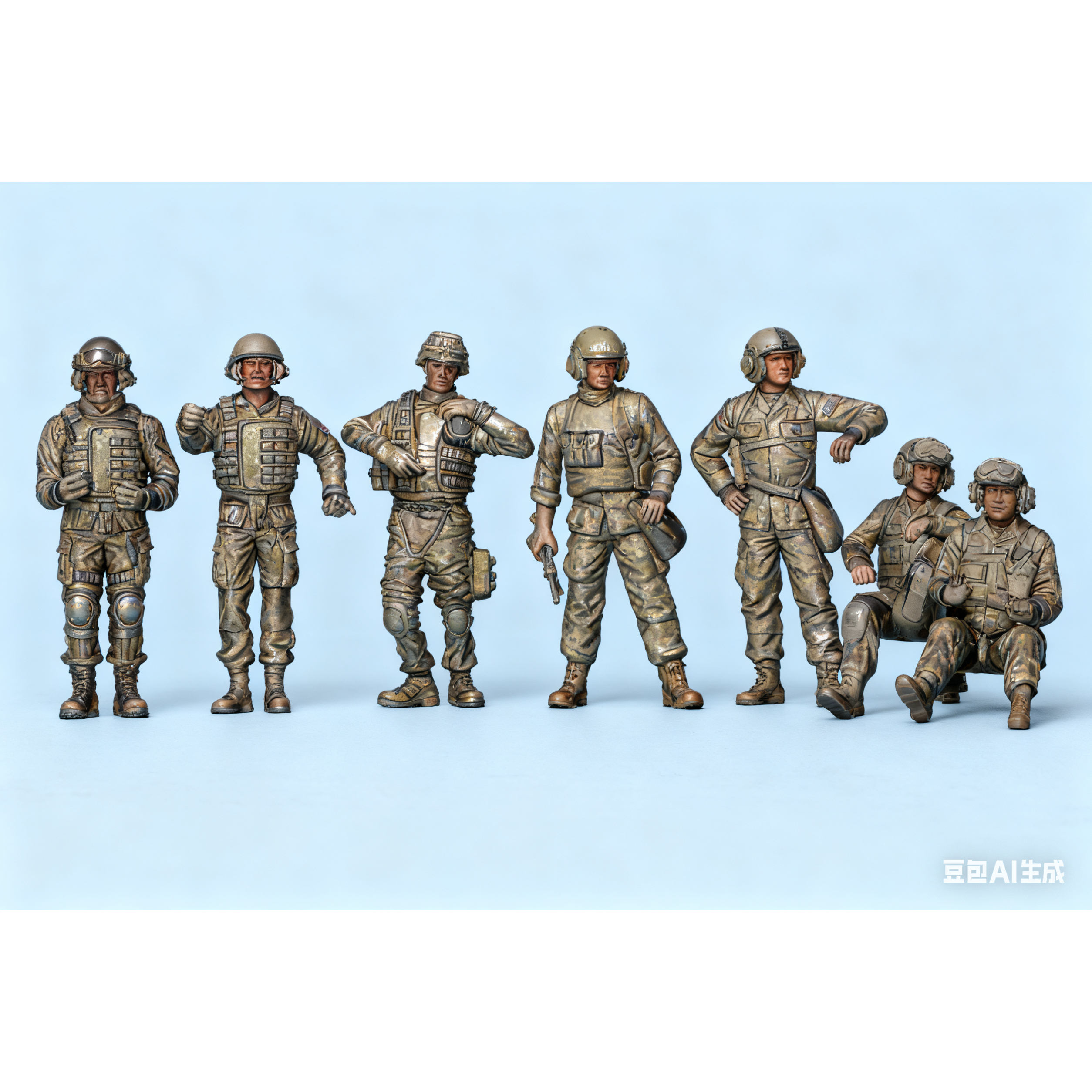 1/72 1/144 1/48 1/64 美军坦克兵海湾战争科索沃树脂兵人3d打印