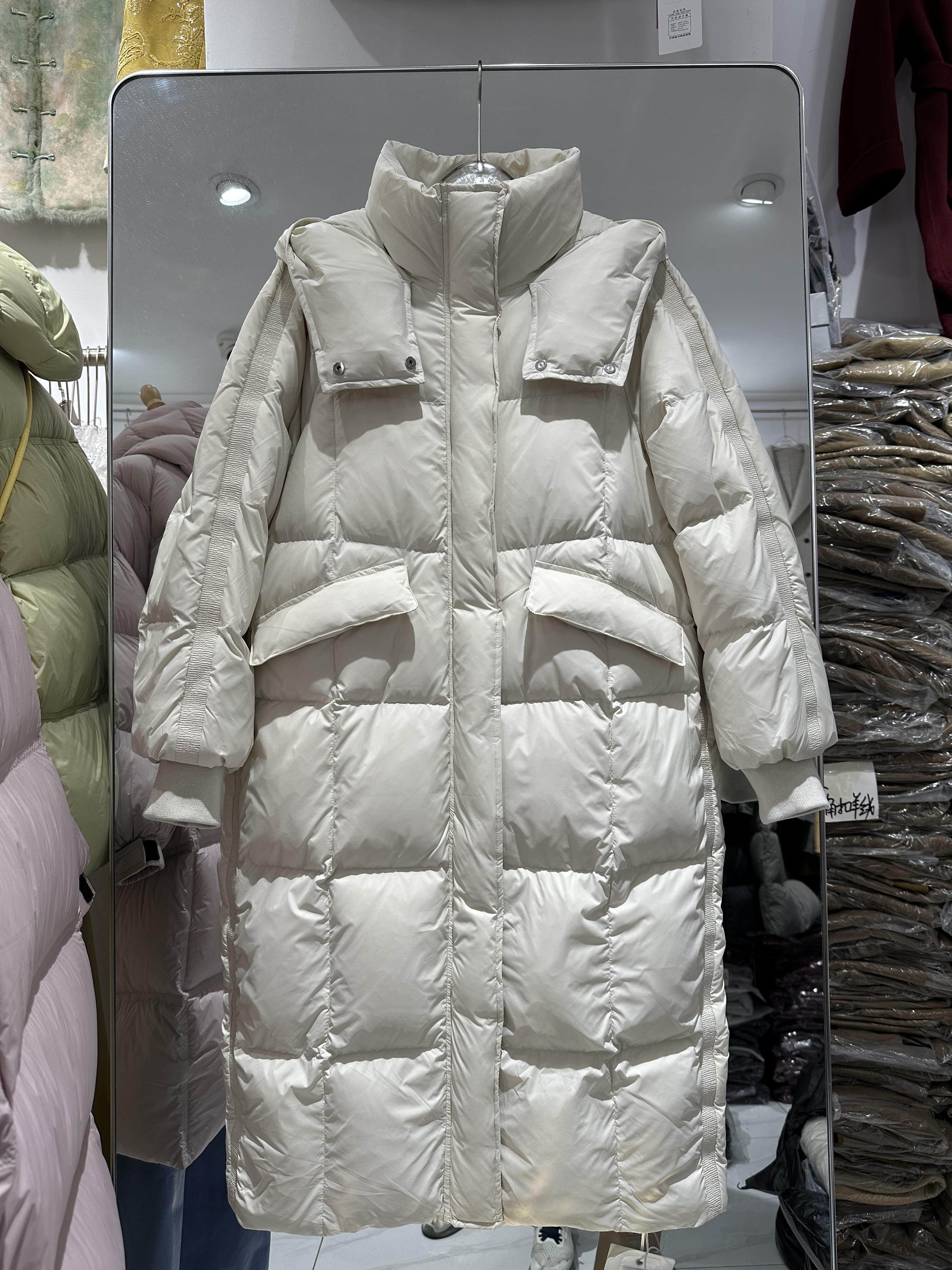 2025冬季布瑞琦D6505羽绒服女中长款过膝加厚宽松保暖白鸭绒外套,女装/女士精品,羽绒服,淘宝优惠券,粉丝福利购,淘宝优惠卷