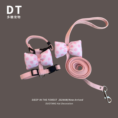 德文宠物牵引绳猫咪遛猫绳小奶猫茶杯犬防挣脱外出专用可调节猫绳