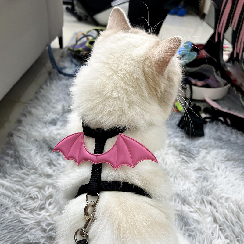 恶魔翅膀猫咪牵引绳外出专用防挣脱猫绳小型犬宠物牵狗遛狗溜猫绳