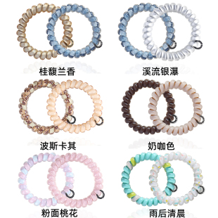 新品轻奢电话线发圈女高级感彩色加粗发绳时尚TT圈无痕高弹力皮筋