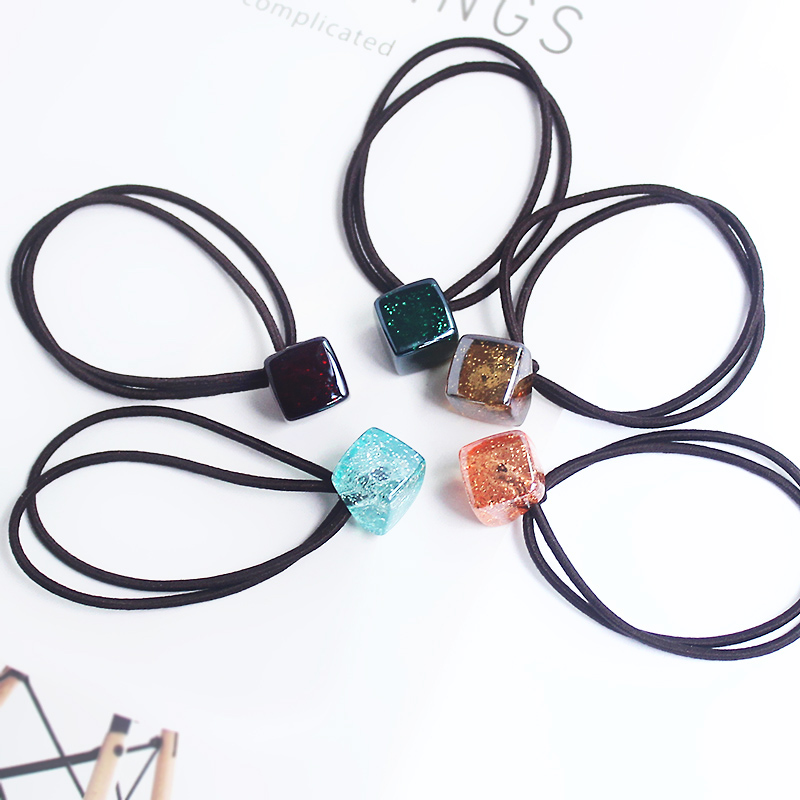 水晶黑色发绳ins少女风橡皮筋