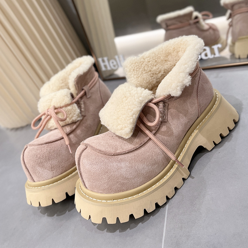 雪地靴大头鞋冬季皮毛一体羊羔毛