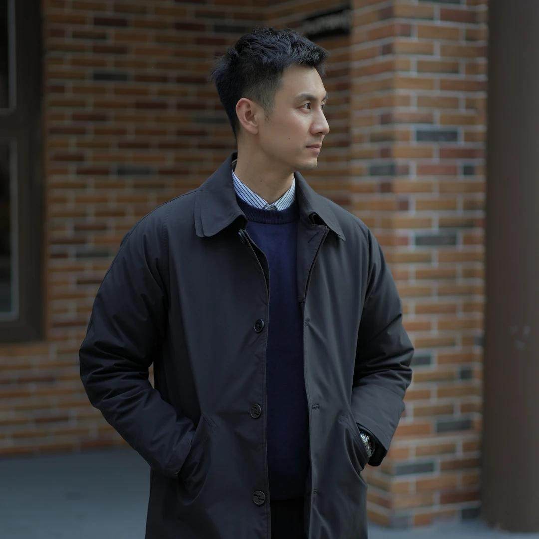 2024冬季男士中长款风衣羽绒服