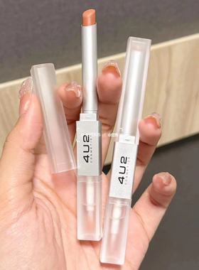 不沾杯泰国4u2双头镜面口红2合1哑光口红镜面唇釉雨衣显白 女团03