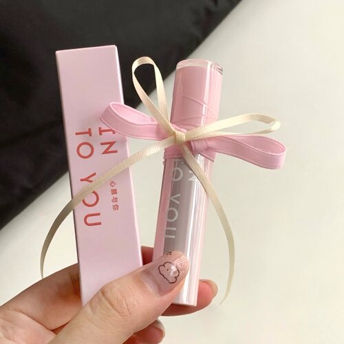 美疯！into you新品水唇蜜 奶白桃色WG01草莓肉桂镜面水光玻璃唇