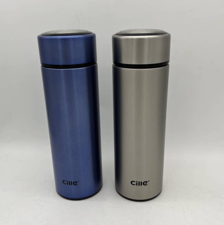 希乐真空保温直杯304不锈钢经典家用办公商务杯礼品水杯370ML