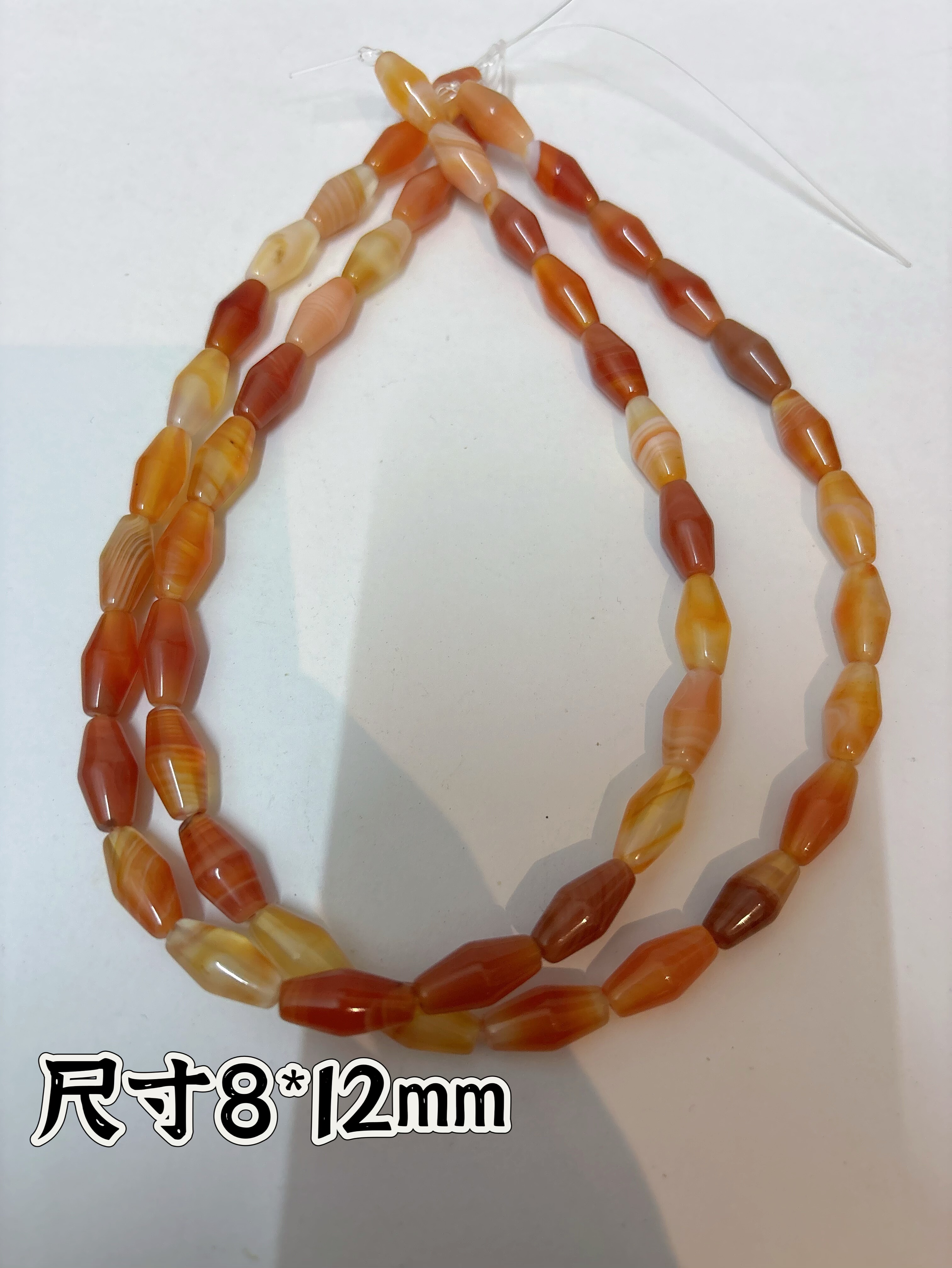 天然红玛瑙直孔散珠diy汉服手链8*12mm半成品项链手链配珠