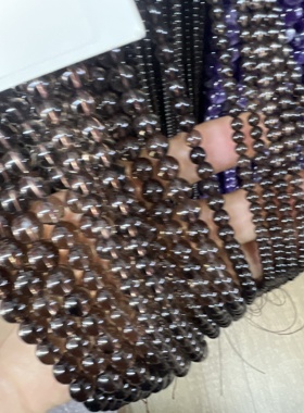 4-14mm天然茶水晶圆珠散珠diy手链项链半成品配饰配件材料手工