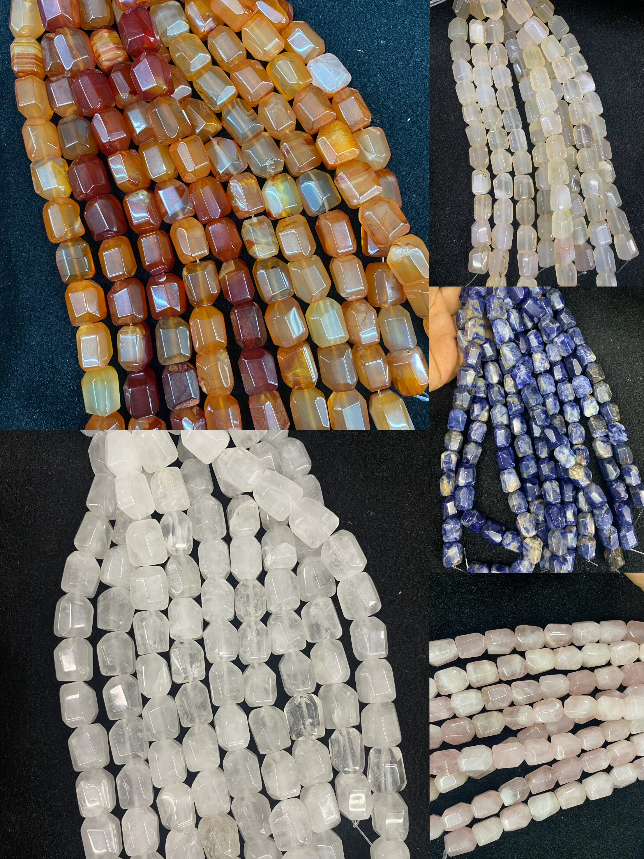 天然红玛瑙切面不定型圆珠13*18mm散珠diy饰品配件手链项链半成品