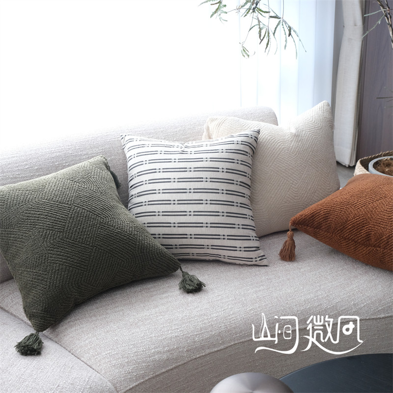 中古风抱枕靠枕中古风法式中国风新中式靠包客厅沙发靠枕棕色米色,居家布艺,靠垫/抱枕,淘宝优惠券,粉丝福利购,淘宝优惠卷