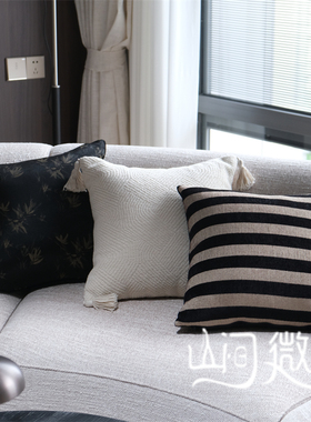 中古风抱枕法式轻复古新中式靠包靠枕黑色咖色轻奢客厅沙发靠垫套