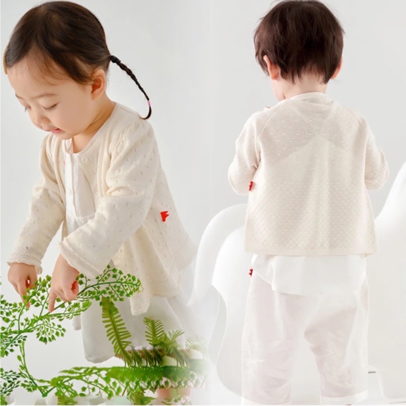 miyababy轻薄开衫｜男女童春夏新款绢丝镂空针织衫宝宝防晒空调服