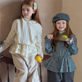 韩版 Miyababy 坑条连帽卫衣女童2025秋冬新款 束腰休闲百搭上衣