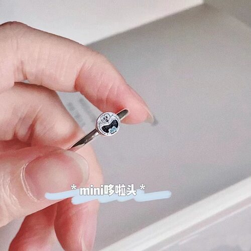 哆啦a梦戒指女胖手潮款ins小众高级925银叮当猫咪指环圣诞礼物