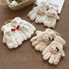 手套女冬季日系软妹可爱挂脖冬季保暖加绒加厚学生五指防风骑行男