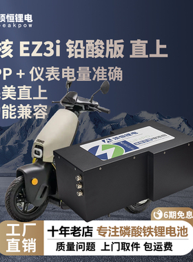 顶恒适用极核EZ3i铅酸轻电摩电动车磷酸铁锂电池无损直上大容量