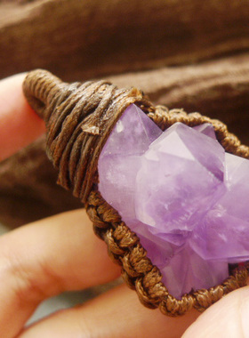 天然原石水晶手工编织