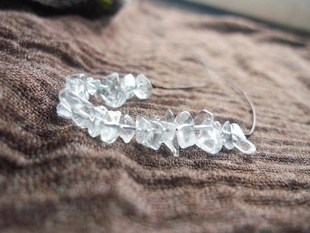 阿福家 天然白水晶碎石手编一线简约随意蜡绳项链