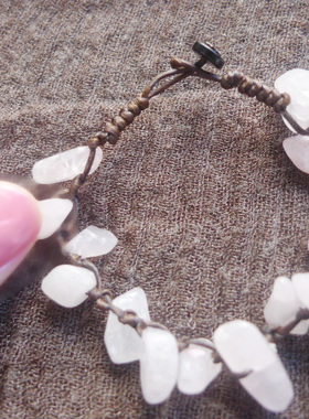 原石手工编织腊绳吊坠