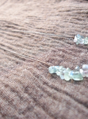 阿福家 天然彩虹萤石碎石手编一线简约随意蜡绳项链