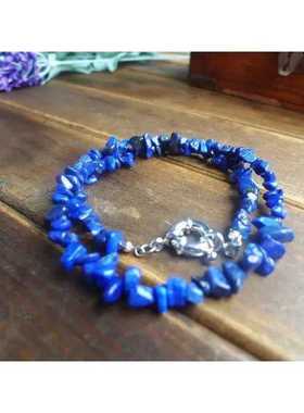 阿福珠宝 天然青金石碎石项链