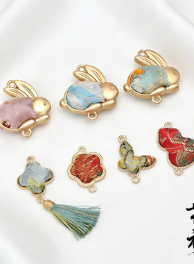 国美潮风非遗手工宋锦葫芦流苏吊坠旗袍压襟包挂车挂件双吊孔配饰