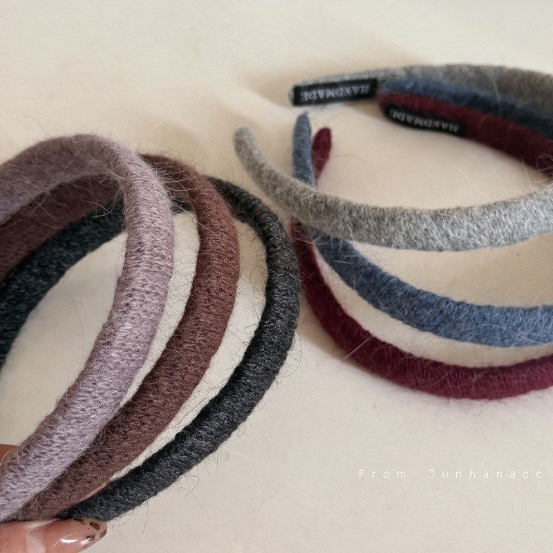 针织毛线缠绕细发箍女高级感布