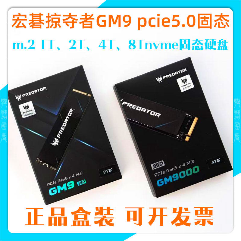 宏碁掠夺者GM9 1T 2t 4T固态硬盘m.2接口PCle5.0正品盒装nvme高端