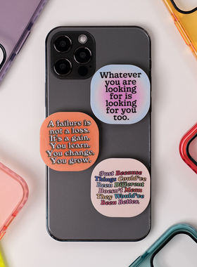 【拍3免1】励志文字手机支架气囊式伸缩桌面多功能多折叠粘贴苹果