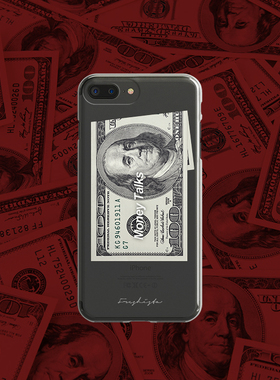 原创意纸币苹果8Plus 7手机壳iPhoneXr全包软保护套6s透明光面Max