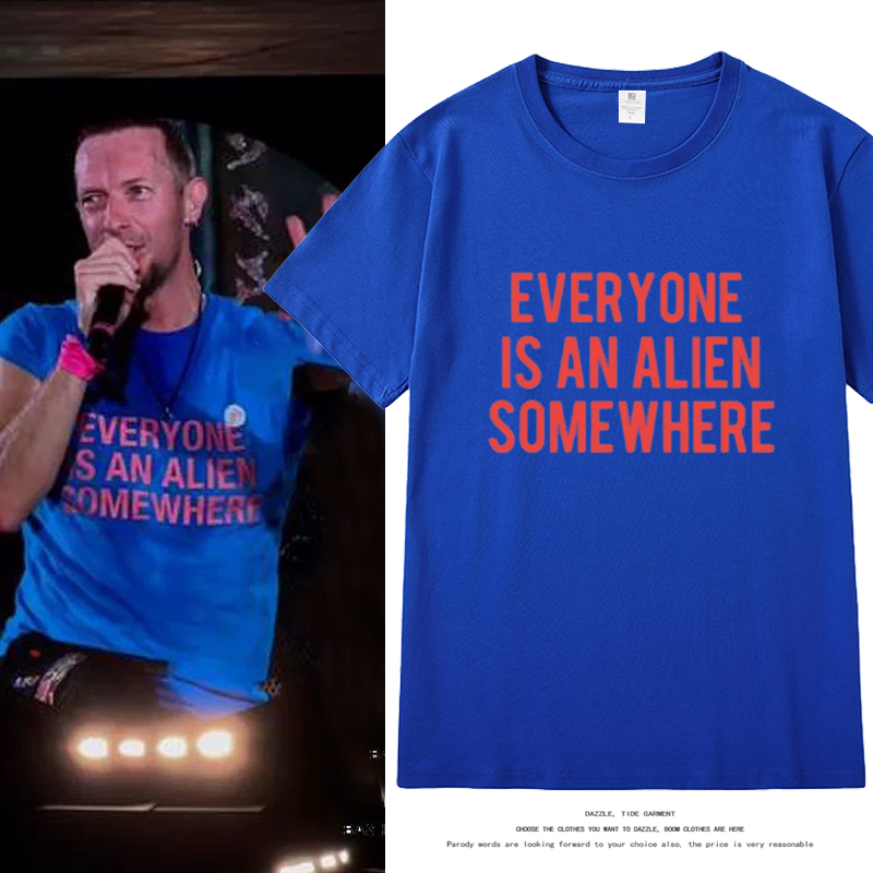 ColdPlay酷玩乐队英文同款周边t恤2025摇滚演唱会纯棉短袖上衣服