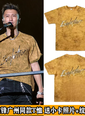 谢霆锋2026演唱会同款周边黄色短袖t恤反光水洗应援宽松上衣服潮