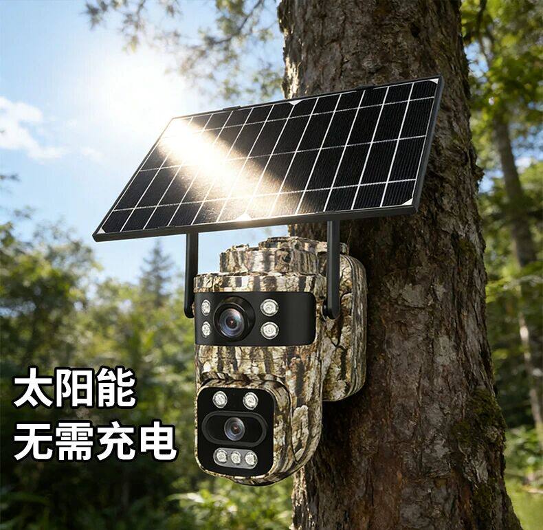 国际海外非洲太阳能摄像头变焦可看清车牌鱼塘果园别墅用