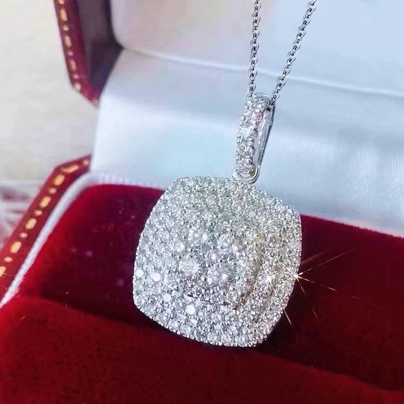 hot full bling iced out pendant necklace for women shiny