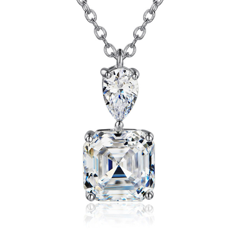 luxury princess square  pendant necklace for women