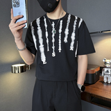 夏季男士t恤短袖暗黑系高街美式社会小伙店主风B323-DT39-P48控68，男装T恤，星座301C（原B323）