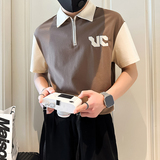 polo衫男士短袖夏季2025新款痞帅高社会小伙店主风B323-PL19-P55，男装Polo衫，星座301C（原B323）