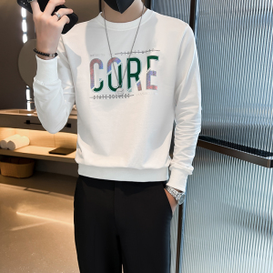 网红精神社会小伙卫衣男春秋款字母烫钻修身潮流 两色 WY03-P53,男装卫衣,星座301C（原B323）