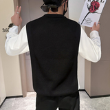 抖音假两件毛衣男高级感潮牌秋冬拼接社会小伙B323-M35-P88，男装针织衫/毛衣，星座301C（原B323）