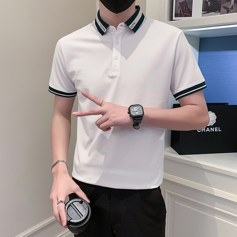 社会小伙短袖polo衫男修身潮流时尚抖音PL03/特P48控68，男装Polo衫，星座301C（原B323）