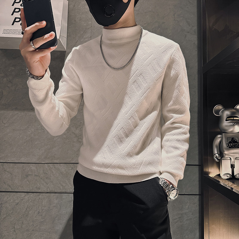 高品质肌理感毛衣男加厚潮流社会小伙针织衫B323-M37A-P78控108图片