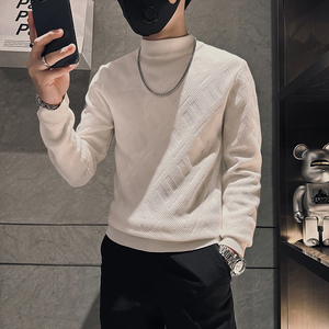 高品质肌理感毛衣男加厚潮流社会小伙针织衫B323-M37A-P78控108图片