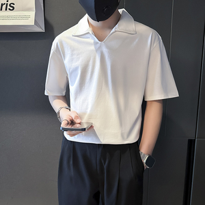 男士短袖T恤韩版潮流翻领polo衫社会小伙店主风B323-DT41-P48控68